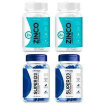 Kit 2x Zinco Quelato 29,59mg + 2x Vitamina D 2000ui 60caps Cada Labornatus