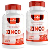 Kit 2X Zinco Quelato 300% Idr 60 Cápsulas - Nutrivale