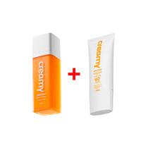 Kit 2x1 Creamy Skincare Vitamina C + Protetor Solar FPS 60 Watery Lotion Vegano Tratamento Facial Antioxidante Proteção