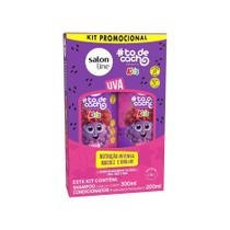 Kit 2x1 Salon Line Kids Infantil Tô De Cacho Uva Vegano Nutrição Intensa Shampoo e Condicionador