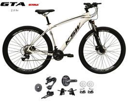 Kit 2x9 Gta Sunrun Freio Disco K7 11/36 Pedivela 24/38d Garfo com Trava - Branco Kit 2x9 Gta Sunrun Freio Disco K7 11/36 Pedivela 24/38d Garfo com Trava - Branco