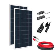 Kit 2xpainel Placa Energia Solar 155w Cabos e Conectores MC4