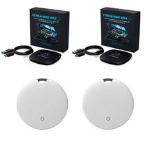 Kit 2xStreamingBox Automotivo Para Carros Carplay+2x Tag Rastreador Localizador de ObjetosGpsFaaftag