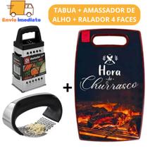 Kit 3 1 Tabua de Carne 1 Amassador de Alho 1 Ralador 4 Faces de Cozinha para Carne Legumes Salada Co Kit 3 1 Tabua de Carne 1 Amassador de Alho 1 Ralador 4 Faces de Cozinha para Carne Legumes Salada Co