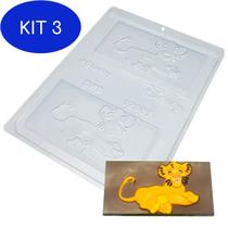 Kit 3 10Un Formas Chocolate Barra Simba Filhote Bwb Rei Leão