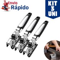 Kit 3, 2 ou 1 Afiador Amolador de Facas Tesouras Profissional Manual em Inox Resistente Prático