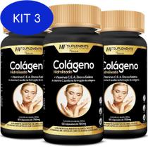Kit 3 3X Colageno Hidrolisado Com Vitaminas E Minerais - HF Suplements