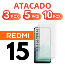 Kit 3 /5 / 10 Películas Vidro 3D Para Redmi 15 Temperado Protetora