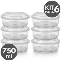 Kit 3 a 12 Potes Plásticos Redondos 750ml com Tampa Organizador de Alimentos, Marmita Fitness, Freezer e Microondas BPA Free Linha Gold Kit 3 a 12 Potes Plásticos Redondos 750ml com Tampa Organizador de Alimentos, Marmita Fitness, Freezer e Microondas BPA Free Linha Gold