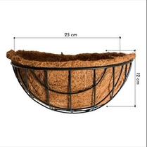 Kit 3 a 7 Vasos de parede para plantas fibra de coco meia lua para plantas e flores samambaia suculenta