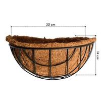 Kit 3 a 7 Vasos de parede para plantas fibra de coco meia lua para plantas e flores samambaia suculenta