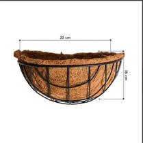 Kit 3 a 7 Vasos de parede para plantas fibra de coco meia lua para plantas e flores samambaia suculenta