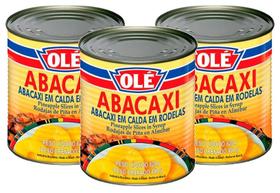 kit 3 Abacaxi em Calda Olé em Rodelas Lata 400g