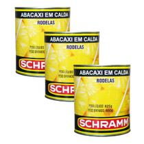 Kit 3 Abacaxi em Calda Rodelas Schramm Lata 400g