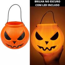 Kit 3 Abóbora Luminária Led Decorativa Festa De Halloween