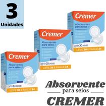 Kit 3 Absorvente Antivazamento Para Seios com 30 unidades - Cremer