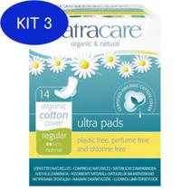 Kit 3 Absorvente Ecológico Com Abas - Regular 14 Un. - Natracare