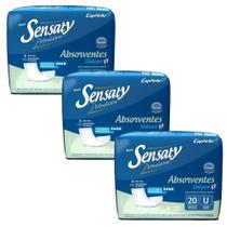 Kit 3 Absorvente Geriatrico Sensaty Premium Incontinencia Urinaria Moderada Pre Operatorio