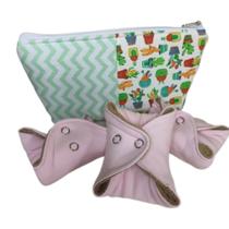 kit 3 absorventes ecológicos fluxo intenso + necessaire