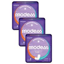 Kit 3 Absorventes Modess Malha Suave sem Abas 8un cada Kit 3 Absorventes Modess Malha Suave sem Abas 8un cada