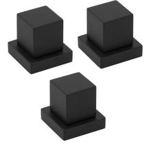 Kit 3 Acabamento De Registro Quadrado Preto/Black 1/2 Ou 3/4 Kit 3 Acabamento De Registro Quadrado Preto/Black 1/2 Ou 3/4