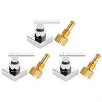 Kit 3 Acabamento para Registro 1/2 3/4 e 1 Alavanca Cromado Pressão Gaveta Chuveiro Padrão Fabrimar