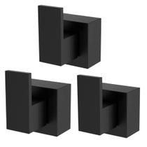 Kit 3 Acabamento Para Registro Deca Preto Quadrado Chuveiro