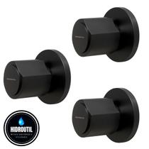 Kit 3 Acabamento Registro Banheiro C40 ABS Preto Padrao Deca Kit 3 Acabamento Registro Banheiro C40 ABS Preto Padrao Deca