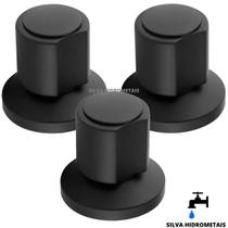Kit 3 Acabamento Registro Banheiro C40 ABS Preto Padrao Deca Kit 3 Acabamento Registro Banheiro C40 ABS Preto Padrao Deca