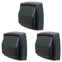 Kit 3 Acabamento Valvula Descarga Deca Hydra Max Abs Preto