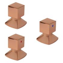 Kit 3 Acabamentos Para Registro C46 Água Quente/Fria Ro7246 Ducon Metais Rosé Gold Kit 3 Acabamentos Para Registro C46 Água Quente/Fria Ro7246 Ducon Metais Rosé Gold