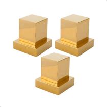 Kit 3 Acabamentos Para Registro Quadrado Metal Dourado Kit 3 Acabamentos Para Registro Quadrado Metal Dourado
