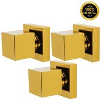 Kit 3 Acabamentos Registro Padrao Deca Quadrado Dourado Softinox Metal Kit 3 Acabamentos Registro Padrao Deca Quadrado Dourado Softinox Metal