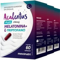 Kit 3 Acalentus Plus Sono L Triptofano Ácido Fólico com Vitaminas B6 e B12 60 cápsulas Maxinutri