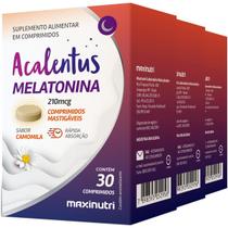 Kit 3 Acalentus Sono Rápida Absorção Sabor Camomila 30 Cápsulas Mastigáveis Maxinutri Kit 3 Acalentus Sono Rápida Absorção Sabor Camomila 30 Cápsulas Mastigáveis Maxinutri