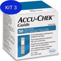 Kit 3 Accu-chek Guide com 50 Tiras Reagentes