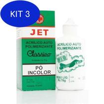 Kit 3 Acrilico Auto Po Incolor 25G Jet