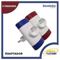 Kit 3 Adaptador Benjamin T 3 Tomadas 2 Pinos 10a Celuz