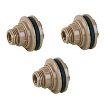 Kit 3 Adaptador Com Flange Soldavel Marrom 32x1 Caixa Dágua