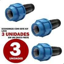 Kit 3 Adaptador Compressão Para Cavalete Predial Pead Rm 20x3 4 Pvc Polierg