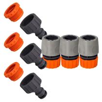 Kit 3 Adaptador E 3 Engate Para Torneira Mangueira Jardim