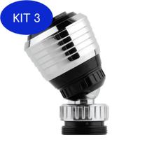 Kit 3 Adaptador Filtro Antirrespingo Rotação De 360 Para Torneira