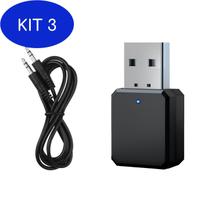Kit 3 Adaptador Usb Bluetooth 5.1 Receptor Musica P2 Automotivo