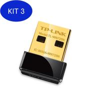 Kit 3 Adaptador USB Wifi Tp-Link 150MBPS Nano TLWN725N