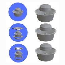Kit 3 Adaptadores P/ Porta Grelhas Evita Mau Cheiro 10cm
