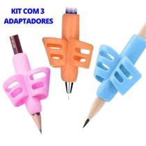 Kit 3 Adaptadores para Lápis Ergonômico para Escrita Apoio 2 Dedos Encaixe Infantil Corrige Pegada E Kit 3 Adaptadores para Lápis Ergonômico para Escrita Apoio 2 Dedos Encaixe Infantil Corrige Pegada E