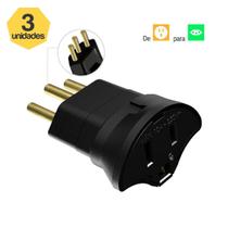 Kit 3 Adaptadores para Tomada Novo Padrão 2P+T 10A