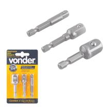 Kit 3 Adaptadores Soquete Parafusadeira Manual 1/4 3/8 1/2 Vonder Kit 3 Adaptadores Soquete Parafusadeira Manual 1/4 3/8 1/2 Vonder