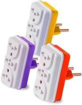 Kit 3 Adaptadores Tomada Benjamim T Com 3 Entradas Multiplicador de Tomadas 10A 20A Até 250v Bivolt
