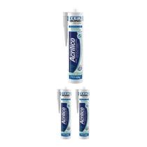 Kit 3 Adesivo Acrilico Trinca Rachadura 425g Brco Tekbond